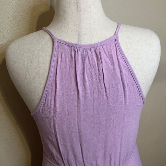 Everly dress lavender spaghetti strap high low lined elastic waist pull on Sz M - Picture 4 of 10